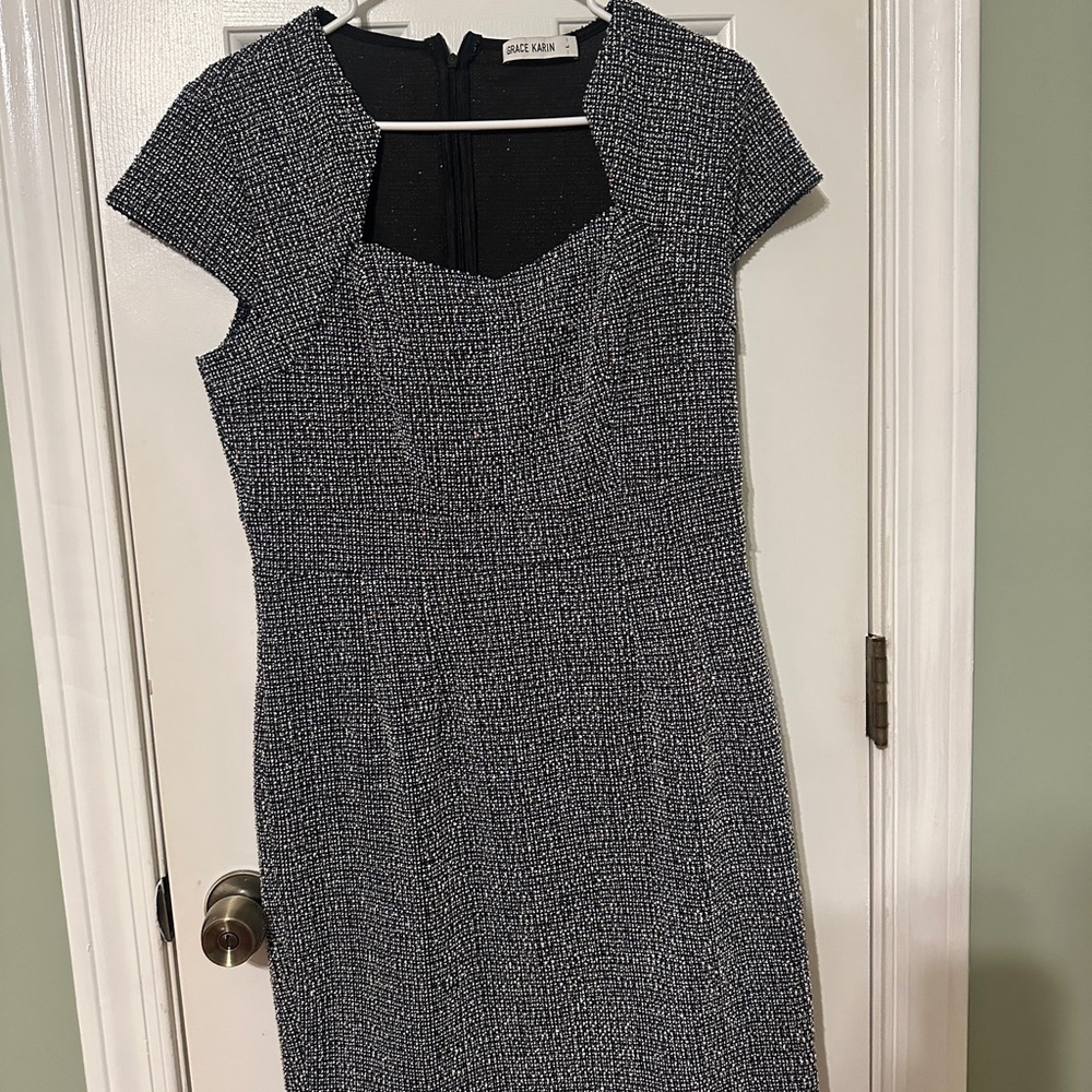 Grace Karin Women's Black and White Midi Dress
